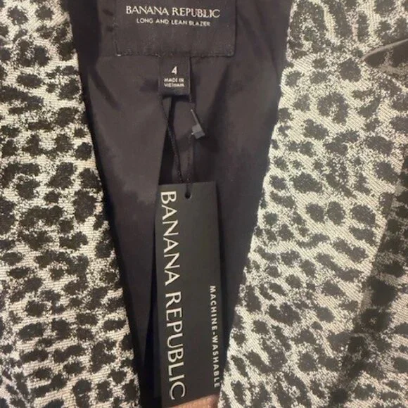 NEW Banana Republic Size 4 Long & Lean Leopard Print Tailored Blazer - Picture 4 of 4